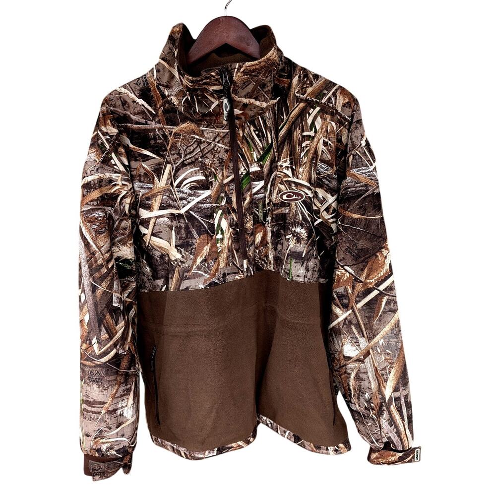 Men’s DRAKE WATERFOWL SYSTEMS MST Camo Eqwader Quarter Zip Jacket Size 2XL